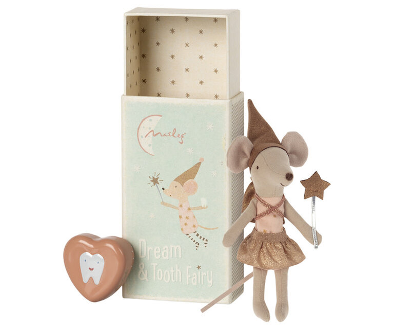 MAILEG MAILEG TOOTH FAIRY MOUSE IN MATCHBOX - ROSE