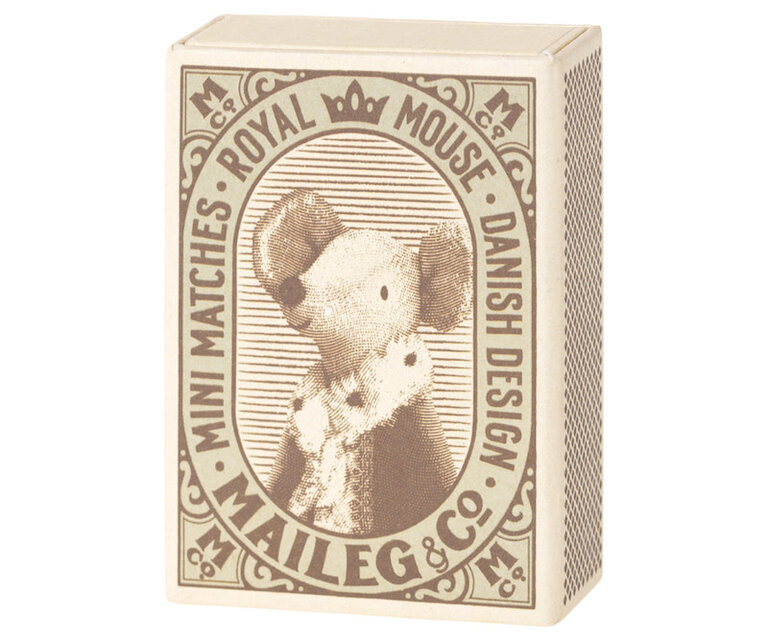 MAILEG MAILEG SLEEPY/WAKEY BABY MOUSE IN MATCHBOX - BLUE