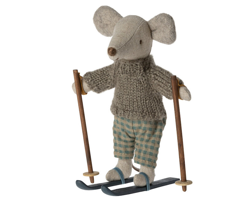 MAILEG MAILEG - WINTER MOUSE WITH SKI SET - BIG BROTHER