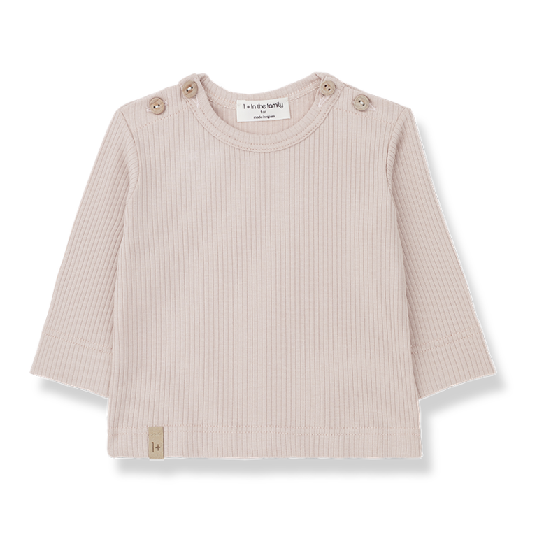 1+ IN THE FAMILY SS4 - 1+ IN THE FAMILY MICA LS T-SHIRT - NUDE