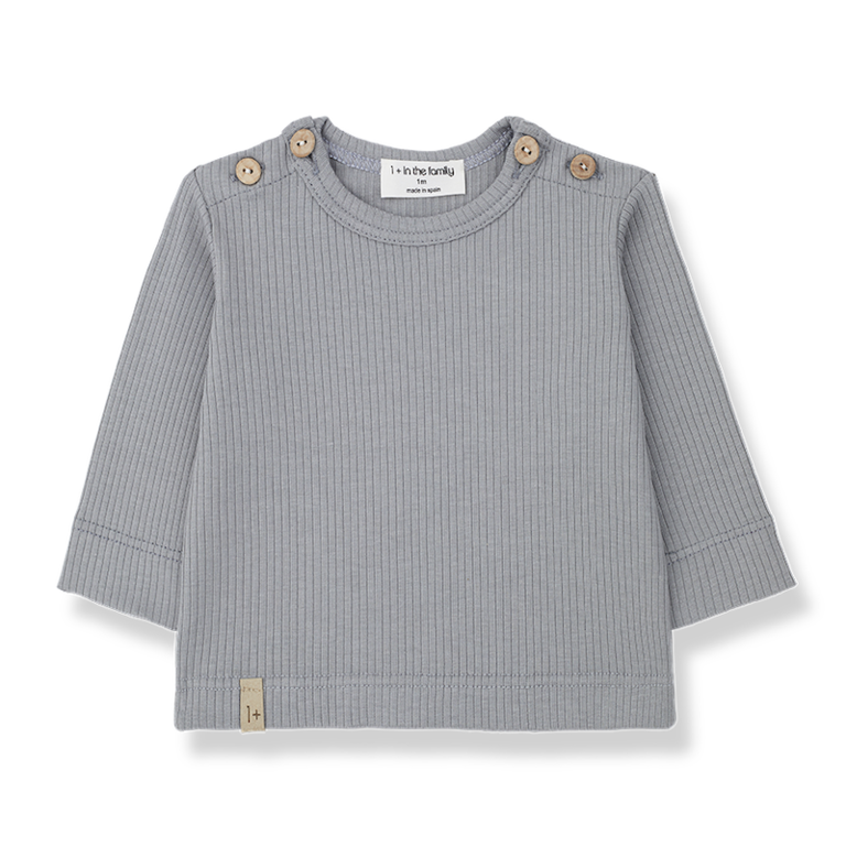 1+ IN THE FAMILY SS4 - 1+ IN THE FAMILY MICA LS T-SHIRT - SMOKEY