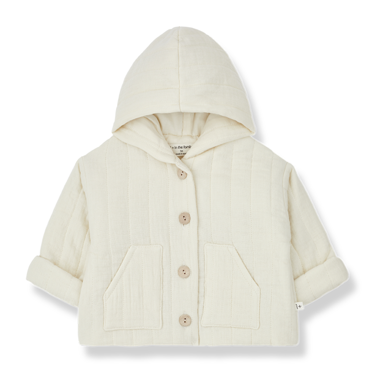 1+ IN THE FAMILY SS4 - 1+ IN THE FAMILY DOMENICO HOOD JACKET - IVORY