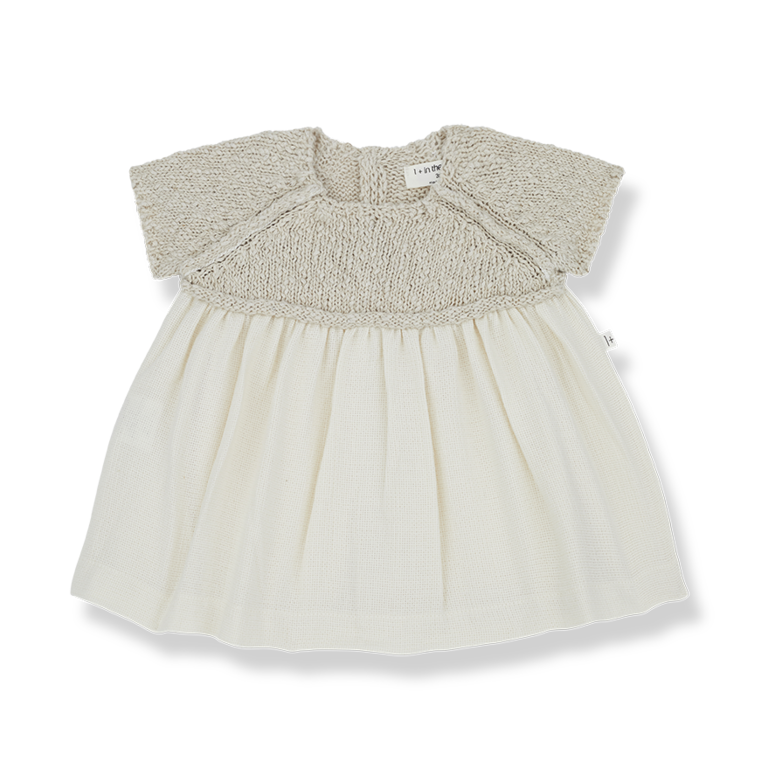 1+ IN THE FAMILY SS4 - 1+ IN THE FAMILY VIOLA DRESS + BLOOMER - NATURAL