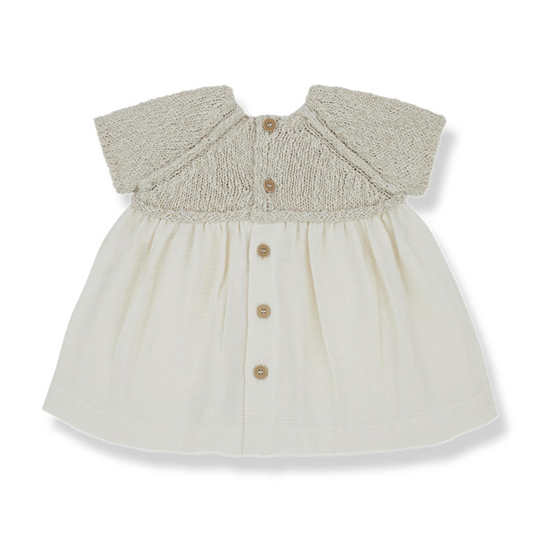 1+ IN THE FAMILY SS4 - 1+ IN THE FAMILY VIOLA DRESS + BLOOMER - NATURAL