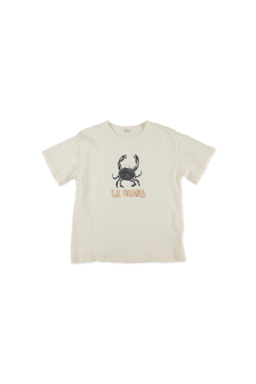 COZMO SS4 - COZMO ORGANIC SLUB PRINT T-SHIRT CRABE - IVORY