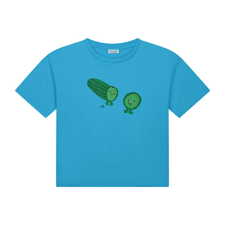 DAILY BRAT SS4 - DAILY BRAT CUTE CUMBER T-SHIRT - SPLASHING BLUE