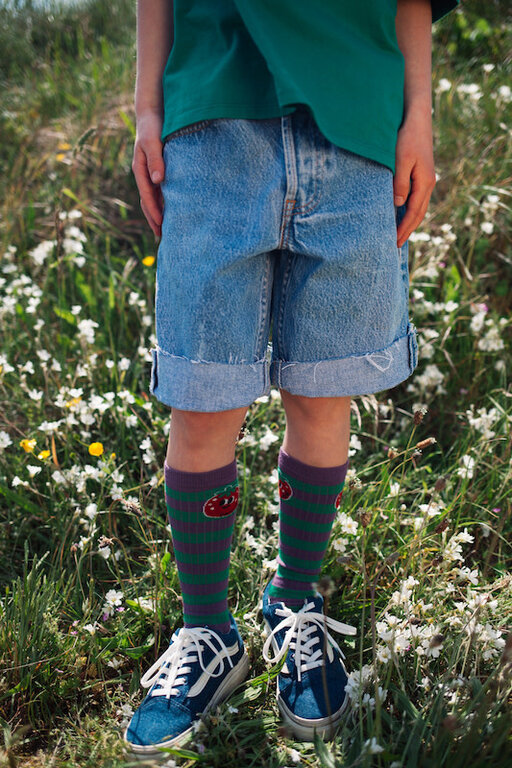 DAILY BRAT SS4 - DAILY BRAT VERY BERRY SOCKS - PURPLE/GREEN