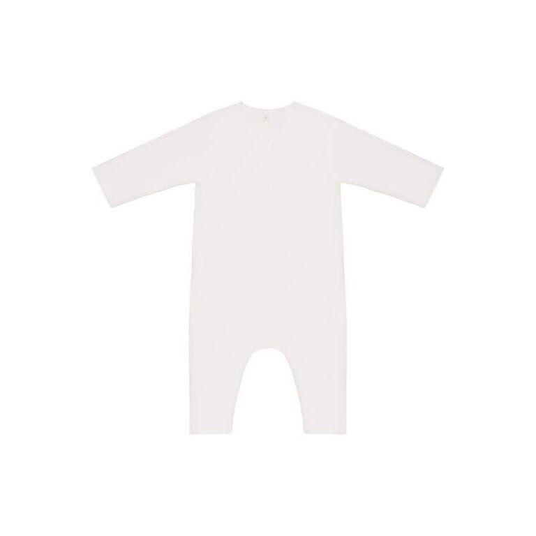 A BASIC BRAND A BASIC BRAND BABY RIB ROMPER - NATURAL WHITE