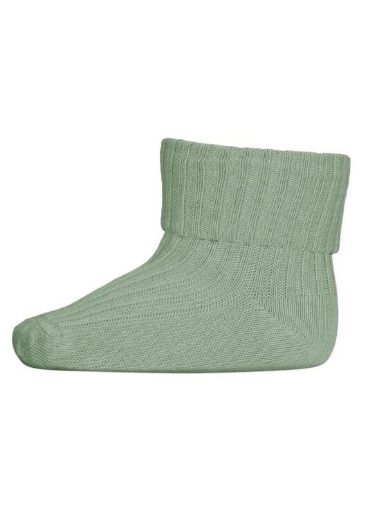 MP DENMARK MP DENMARK COTTON RIB BABY SOCKS - GRANITE GREEN