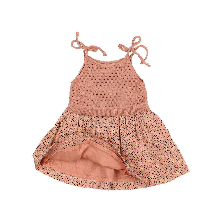 BUHO SS4 - BUHO BB FLOWER DOTS DRESS - ROSE CLAY