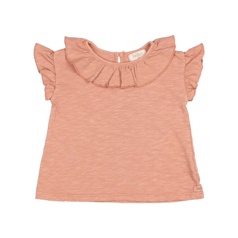 BUHO SS4 - BUHO BB FRILL COLLAR T-SHIRT - ROSE CLAY