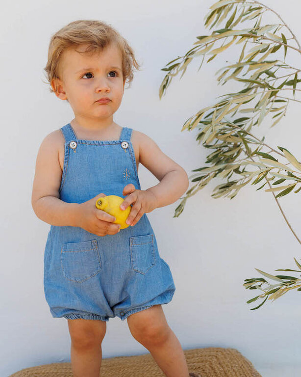 BUHO SS4 - BUHO BB DENIM LINEN JUMPSUIT - WASHED DENIM