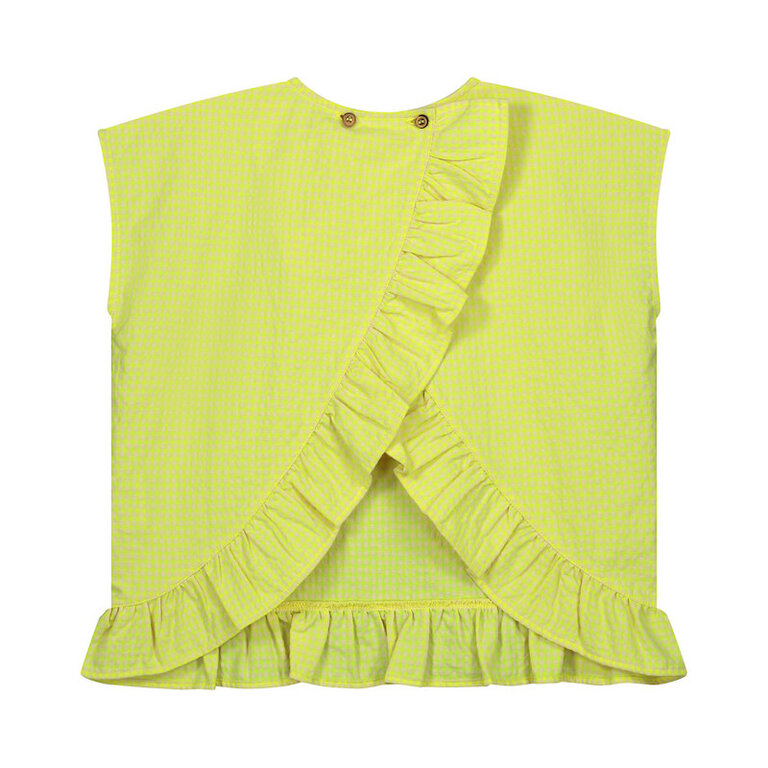 DAILY BRAT SS4 - DAILY BRAT CHLOE CHECKED TOP - COZY YELLOW