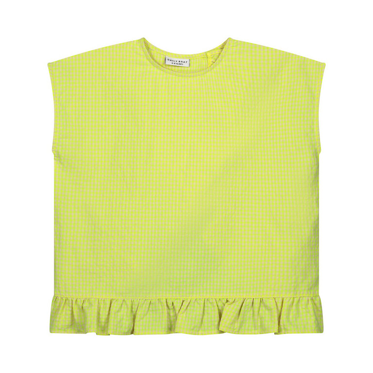 DAILY BRAT SS4 - DAILY BRAT CHLOE CHECKED TOP - COZY YELLOW