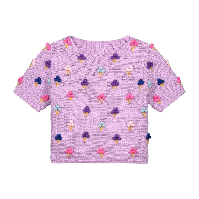 DAILY BRAT SS4 - DAILY BRAT ICE KNITTED T-SHIRT - LAVENDER