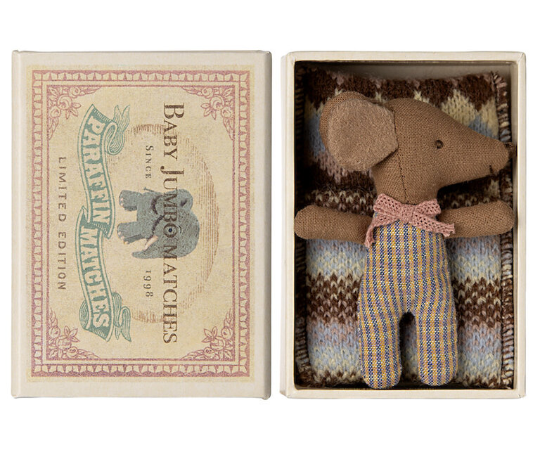 MAILEG MAILEG - LITTLE SISTER MOUSE IN MATCHBOX