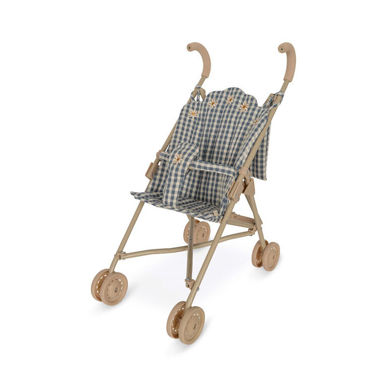 KONGES SLOJD KONGES SLOJD DOLL STROLLER - CAPTAINS BLUE CHECK