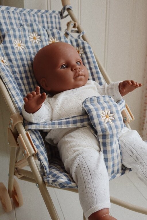 KONGES SLOJD KONGES SLOJD DOLL STROLLER - CAPTAINS BLUE CHECK