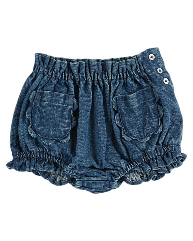 EMILE ET IDA AW4 - EMILE ET IDA BLOOMER POCHES FLEURS - DENIM