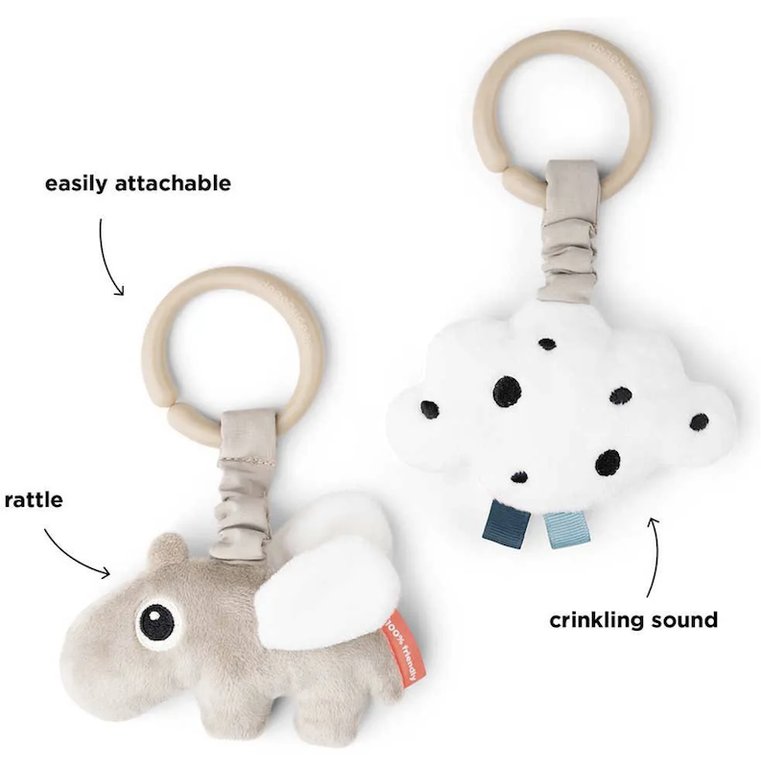 DONE BY DEER DONE BY DEER HANGING ACTIVITY TOY - CLOUDS SAND