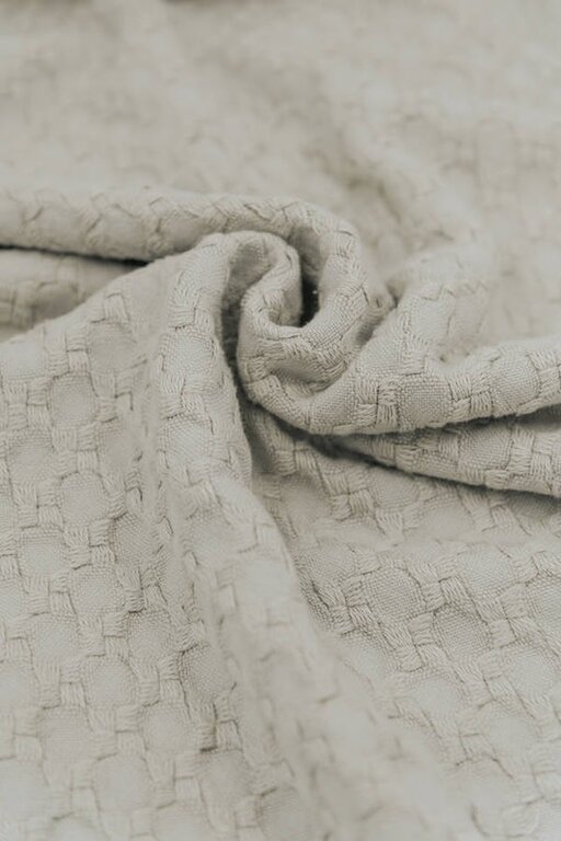 BAMBOOM BAMBOOM BLANKET COT 140X100CM HONEY+PLUSH SPONGE - OYSTER GREY