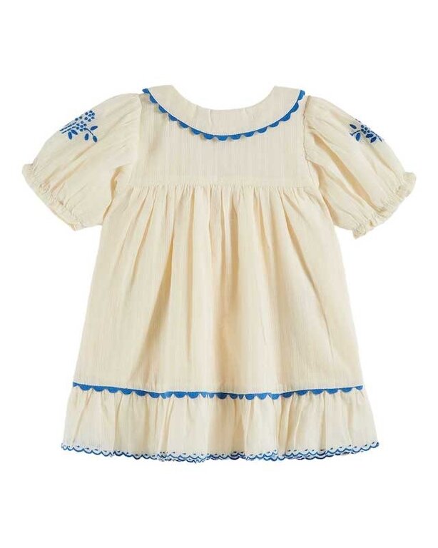EMILE ET IDA SS5 - EMILE ET IDA ROBE BRODEE UNIE - ECRU