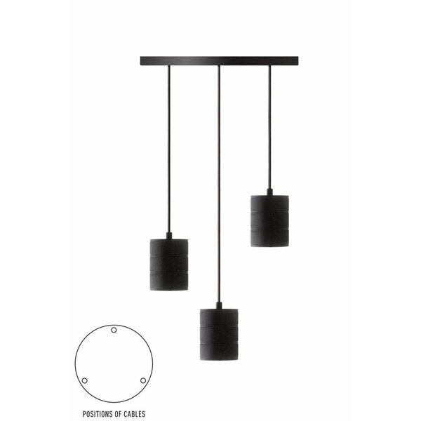 Calex Lampe Suspension - Pour 3x E27 ampoules - Industriel Luminaire 2m  Cable - Noir