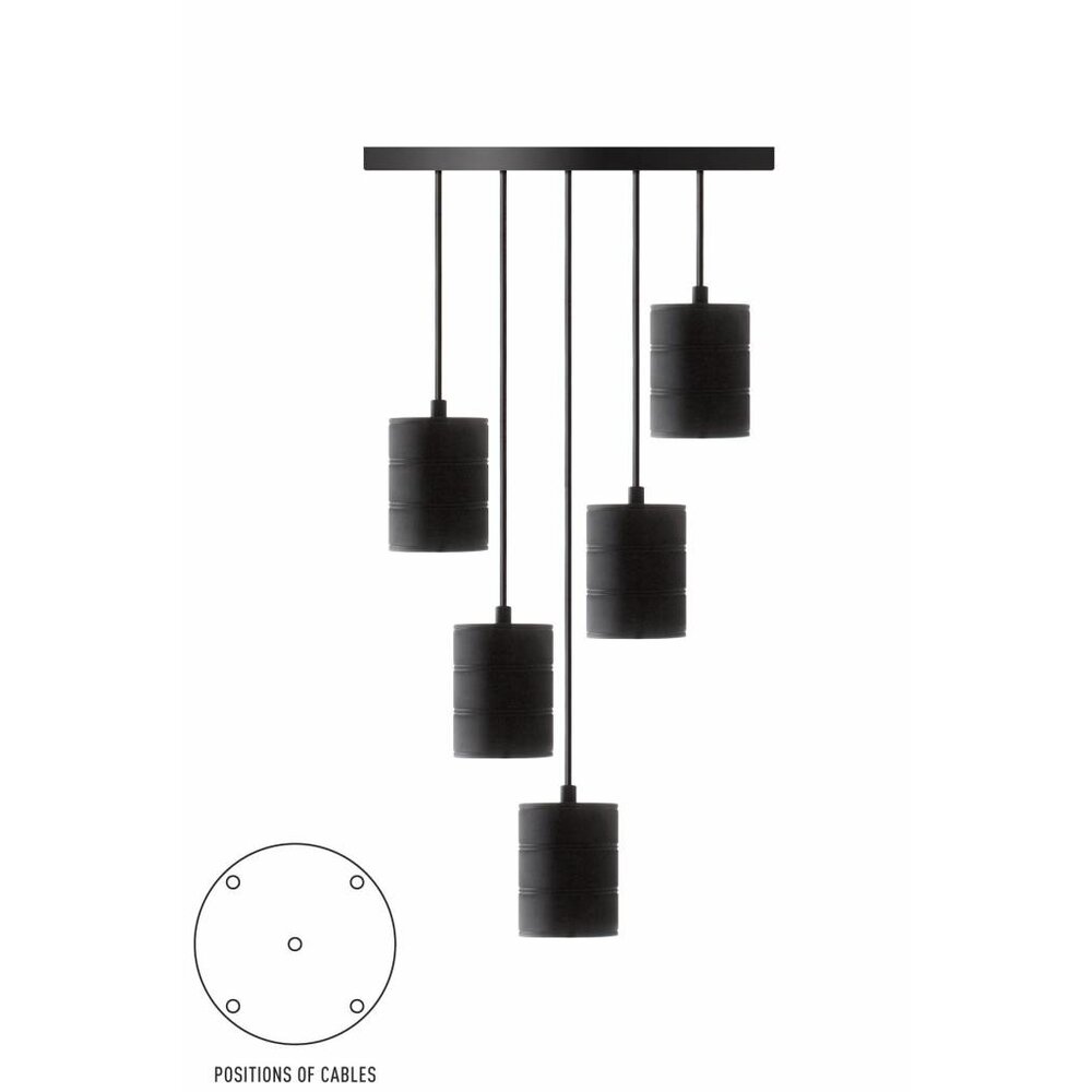 Calex Calex Giant Multi Lampe à suspension - 5 x E40 - Noir