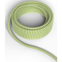 Calex Cable electrique textile - Lime / Blanc