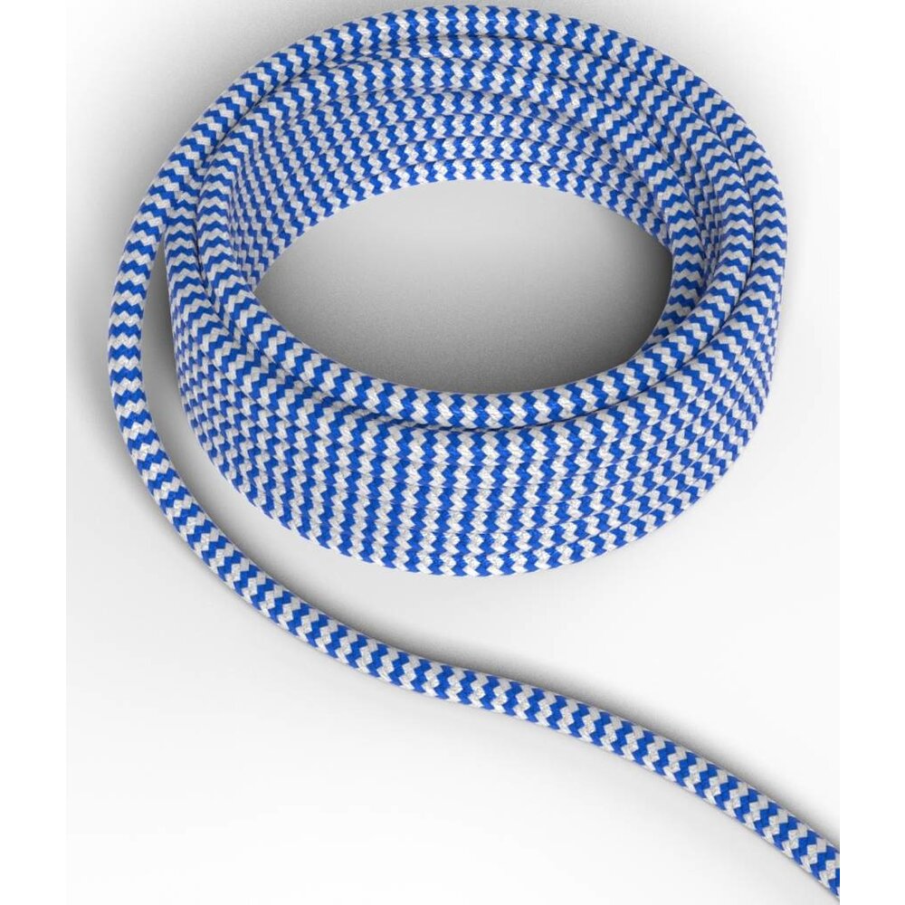 Calex Calex Cable electrique textile - Bleu / Blanc