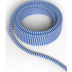 Calex Cable electrique textile - Bleu / Blanc