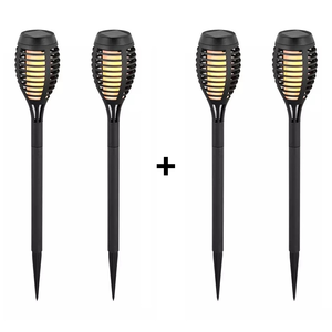 Lampesonline Torche solaire de jardin LED - Effet flamme - Capteur Jour / Nuit – 50 cm Torche solaire de jardin LED - Effet flamme - Capteur Jour / Nuit – 50 cm