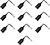 Lot de 10 Douilles E27 – Noir – Avec 10 Dominos prêts à l’emploi - Environ 10 cm de câble au niveau de la douille