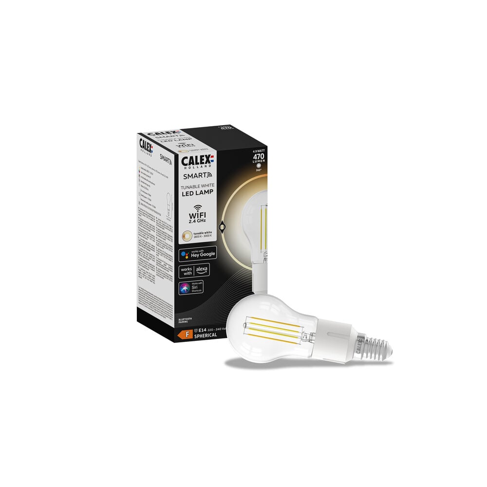 Calex Calex Ampoule Connectée Lamp - E14 - 4,5W - 450 Lumen - 1800K - 3000K - Lampe Vintage