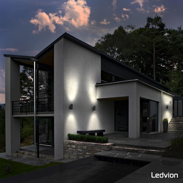 Ledvion Applique Murale LED - Luna Noir - Up Down - GU10