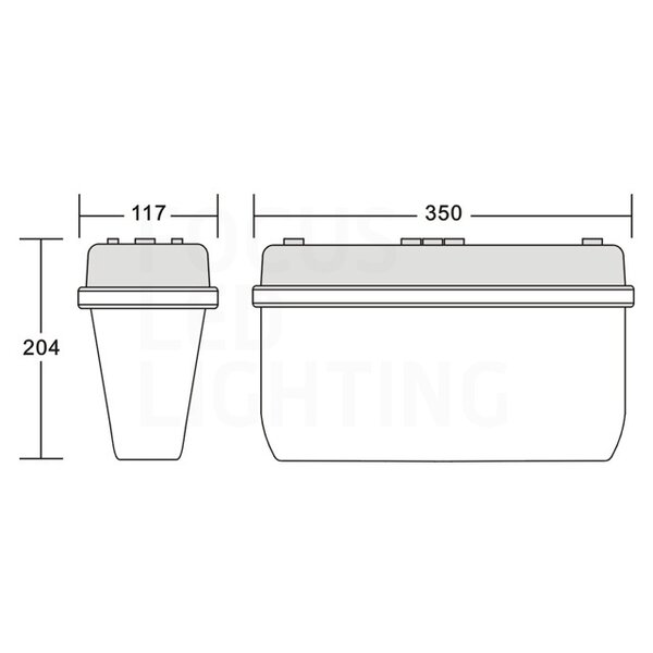 Lampesonline Casquette brûlée en V - Luminaire de secours LED - IP65