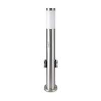 Lampe d'extérieur sur pied Dally M - avec Capteur de mouvement et 2 prises - Culot E27 - IP44 - 60cm - Acier inoxydable Lampesonline Lampe d'extérieur sur pied Dally M - avec Capteur de mouvement et 2 prises - Culot E27 - IP44 - 60cm - Acier inoxydable