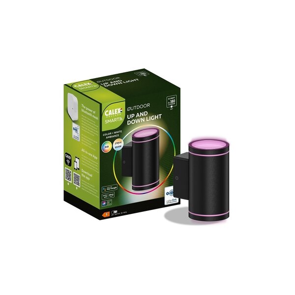 Calex Calex Smart Lampe Murale Up & Down - RVB - IP44 - Éclairage de jardin intelligent