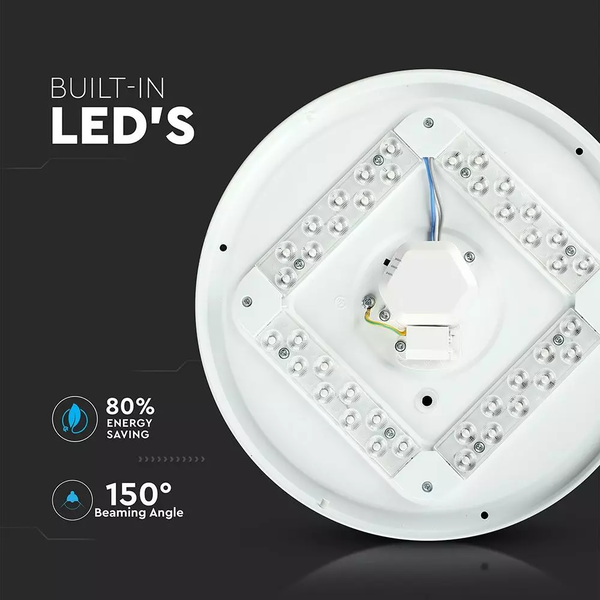 Lampesonline Plafonnier LED - Couleur de lumière réglable - 18W - Dimmable - IP20 - 1800 lumens - Ø30 cm