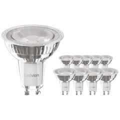 10x Ampoules LED GU10 Dimmable  - 5W - Blanc Chaud - 2700K - 345 Lumen - Pack économique