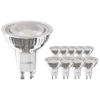 Ledvion 10x Ampoules LED GU10 Dimmable  - 5W - Blanc Froid - 6500K - 345 Lumen - Pack économique