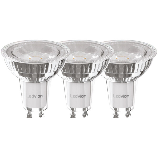 Ledvion Ampoule LED GU10 - 3 Pcs Blanc - 4.5W - Substitut 55W