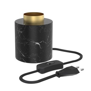 Calex Calex Douille E27 – Douille avec Câble – Rond - Marbre Noir Calex Douille E27 – Douille avec Câble – Rond - Marbre Noir