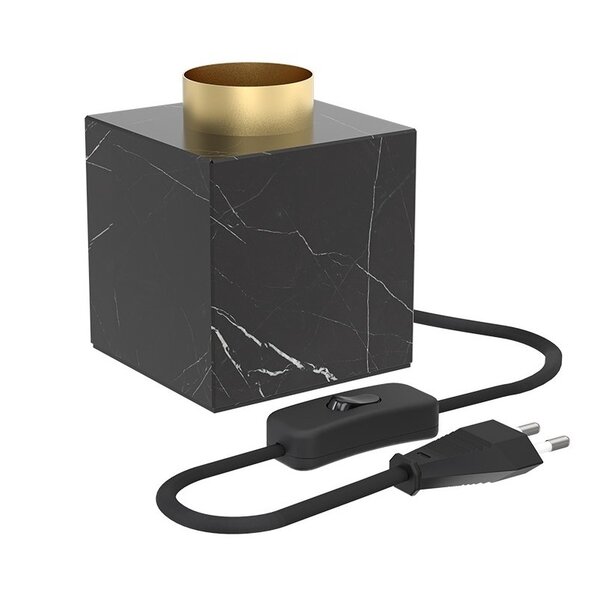 Calex Calex Lampe de Table E27 – Lampe de Table avec Câble – Carré - Marbre Noir
