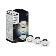 Calex LED Spots Encastrés - Smart WiFi - 5W - CCT - 345 Lumen - Ø85 mm - Blanc - 3 Pack