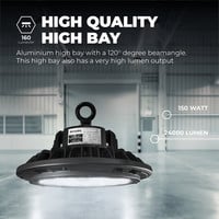Lampesonline High Bay LED 150W - Philips Driver - 120° - 160lm/W - 4000K - IP65 - Dimmable