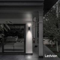 Ledvion Applique Murale Extérieure - Dimmable - Deux Faces - IP54 - Raccord GU10 - Noir - Convient pour l'intérieur et l'extérieur