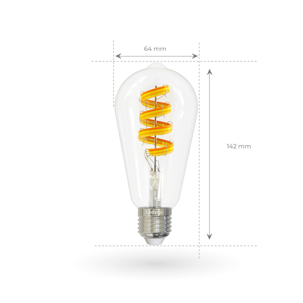 Calex Smart RGB+1800K E27 Ampoule LED Filament - Wifi - Dimmable