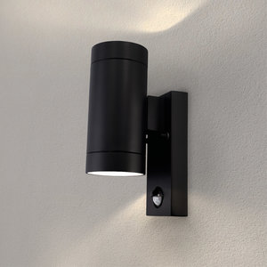Ledvion Applique Murale LED avec Détecteur de mouvement - Nova Noir - Up Down - GU10 Applique Murale LED avec Détecteur de mouvement - Nova Noir - Up Down - GU10