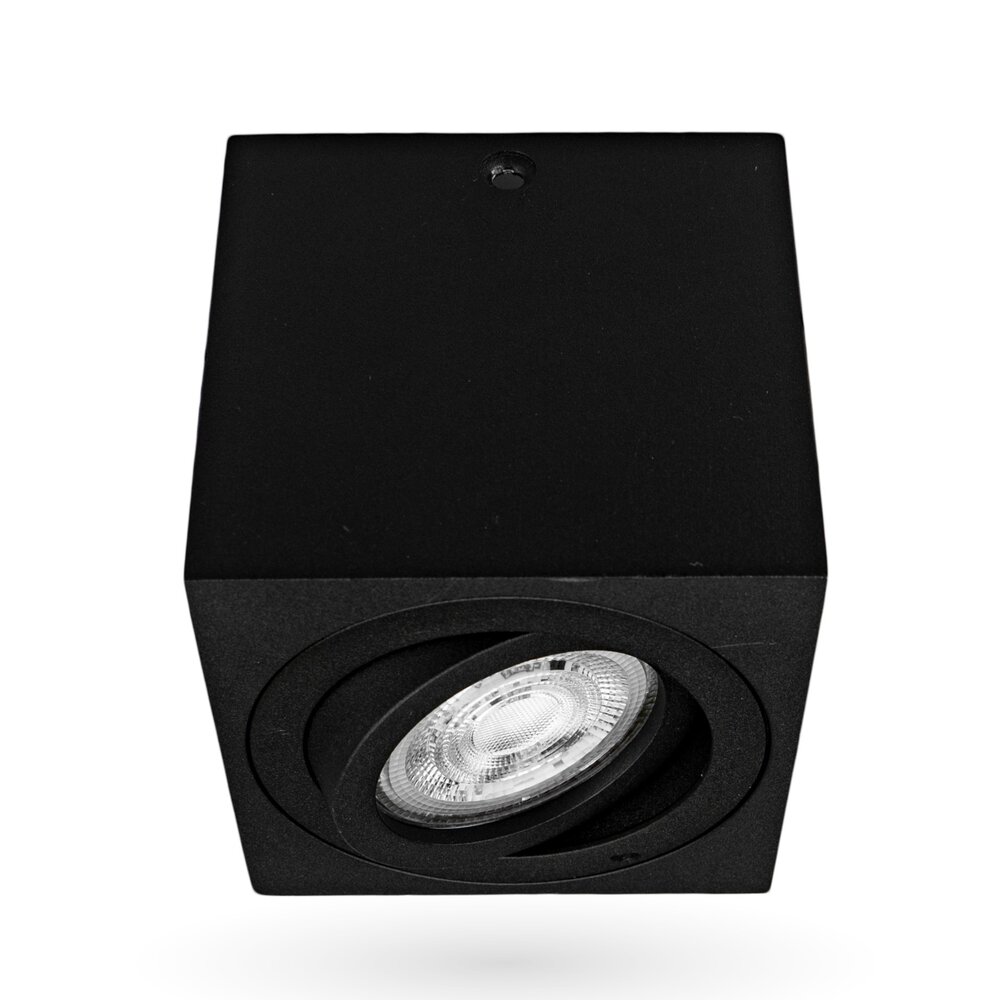 Lampesonline Spot LED Dimmable - Noir – Inclinable - Carré - IP20 - 5W - 2700K